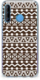 B2Ctelecom Huawei P30 Lite Doorzichtige Silicone Hoesje Aztec Bruin