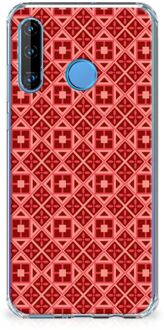 B2Ctelecom Huawei P30 Lite Doorzichtige Silicone Hoesje Batik Red