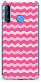 B2Ctelecom Huawei P30 Lite Doorzichtige Silicone Hoesje Waves Pink