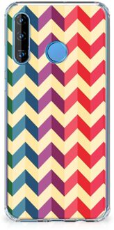 B2Ctelecom Huawei P30 Lite Doorzichtige Silicone Hoesje Zigzag Color