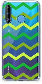 B2Ctelecom Huawei P30 Lite Doorzichtige Silicone Hoesje Zigzag Groen