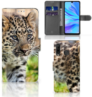 B2Ctelecom Huawei P30 Lite Flip Cover Baby Luipaard