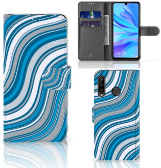 B2Ctelecom Huawei P30 Lite Flipcase Design Waves Blue