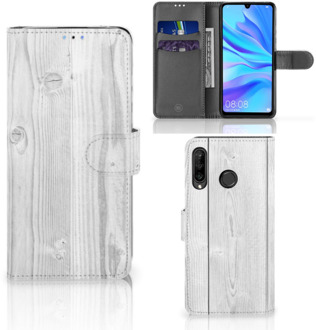 B2Ctelecom Huawei P30 Lite Flipcase Design White Wood