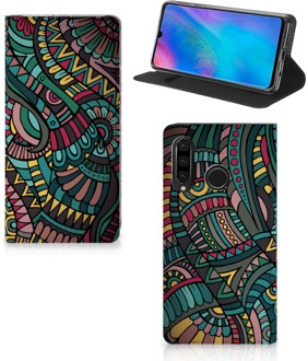 B2Ctelecom Huawei P30 Lite Standcase Hoesje Design Aztec