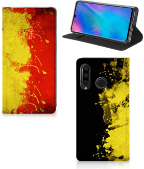 B2Ctelecom Huawei P30 Lite Standcase Hoesje Design Belgische Vlag