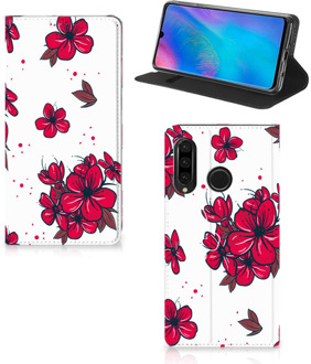 B2Ctelecom Huawei P30 Lite Standcase Hoesje Design Blossom Red