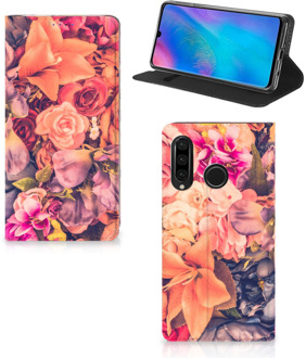 B2Ctelecom Huawei P30 Lite Standcase Hoesje Design Bosje Bloemen