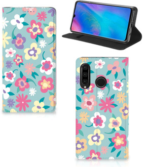 B2Ctelecom Huawei P30 Lite Standcase Hoesje Design Flower Power