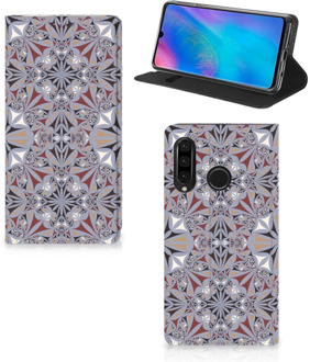 B2Ctelecom Huawei P30 Lite Standcase Hoesje Design Flower Tiles