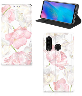 B2Ctelecom Huawei P30 Lite Standcase Hoesje Design Lovely Flowers