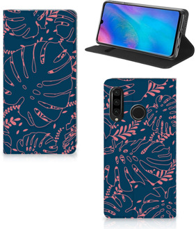 B2Ctelecom Huawei P30 Lite Standcase Hoesje Design Palm Leaves