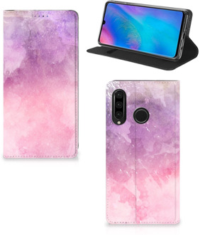 B2Ctelecom Huawei P30 Lite Standcase Hoesje Design Pink Purple Paint