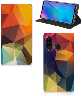 B2Ctelecom Huawei P30 Lite Standcase Hoesje Design Polygon Color