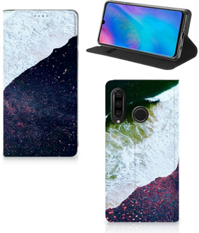 B2Ctelecom Huawei P30 Lite Standcase Hoesje Design Sea in Space