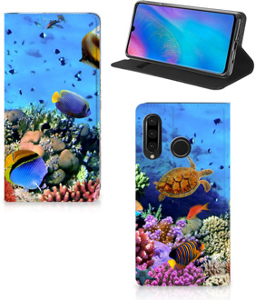 B2Ctelecom Huawei P30 Lite Standcase Hoesje Design Vissen