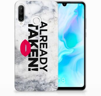 B2Ctelecom Huawei P30 Lite TPU Hoesje Design Already Taken White