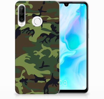 B2Ctelecom Huawei P30 Lite TPU Hoesje Design Army Dark