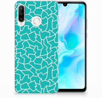 B2Ctelecom Huawei P30 Lite TPU Hoesje Design Cracks Blue