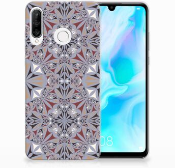 B2Ctelecom Huawei P30 Lite TPU Hoesje Design Flower Tiles