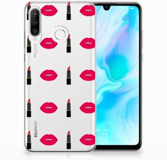 B2Ctelecom Huawei P30 Lite TPU Hoesje Design Lipstick Kiss