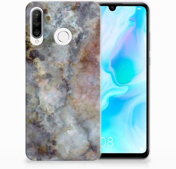 B2Ctelecom Huawei P30 Lite TPU Hoesje Design Marmer Grijs