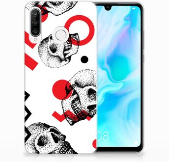 B2Ctelecom Huawei P30 Lite TPU Hoesje Design Skull Red