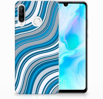 B2Ctelecom Huawei P30 Lite TPU Hoesje Design Waves Blue