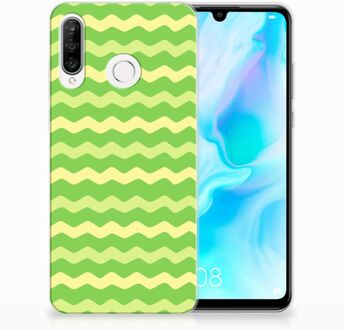 B2Ctelecom Huawei P30 Lite TPU Hoesje Design Waves Green