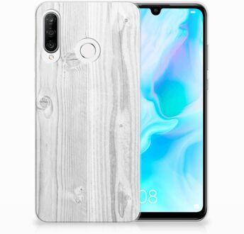 B2Ctelecom Huawei P30 Lite TPU Hoesje Design White Wood