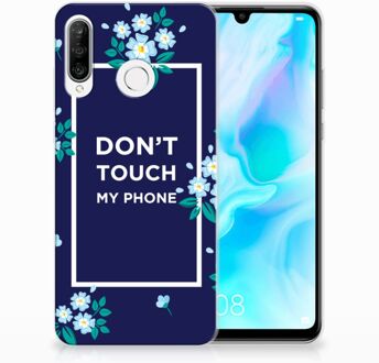 B2Ctelecom Huawei P30 Lite TPU Hoesje Flowers Blue DTMP