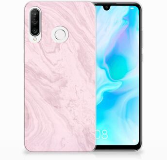 B2Ctelecom Huawei P30 Lite TPU Hoesje Marble Pink