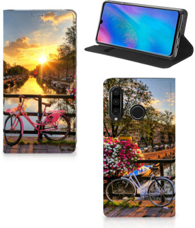 B2Ctelecom Huawei P30 Lite Uniek Standcase Hoesje Amsterdamse Grachten