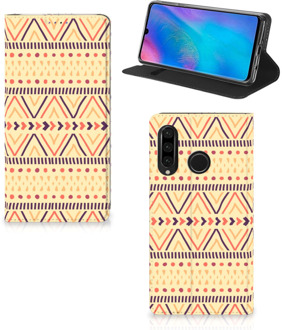 B2Ctelecom Huawei P30 Lite Uniek Standcase Hoesje Aztec Yellow