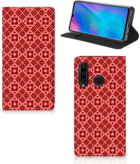 B2Ctelecom Huawei P30 Lite Uniek Standcase Hoesje Batik Red