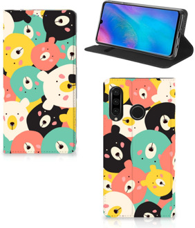 B2Ctelecom Huawei P30 Lite Uniek Standcase Hoesje Bears