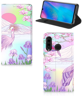 B2Ctelecom Huawei P30 Lite Uniek Standcase Hoesje Bird