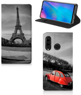 B2Ctelecom Huawei P30 Lite Uniek Standcase Hoesje Eiffeltoren