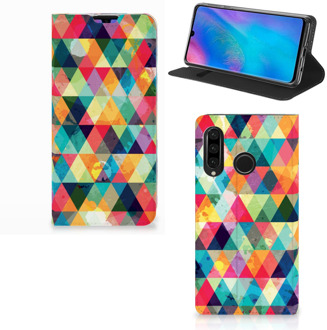 B2Ctelecom Huawei P30 Lite Uniek Standcase Hoesje Geruit