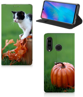 B2Ctelecom Huawei P30 Lite Uniek Standcase Hoesje Kitten