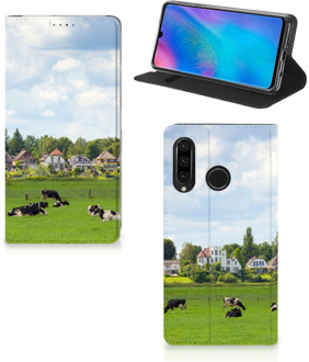 B2Ctelecom Huawei P30 Lite Uniek Standcase Hoesje Koeien