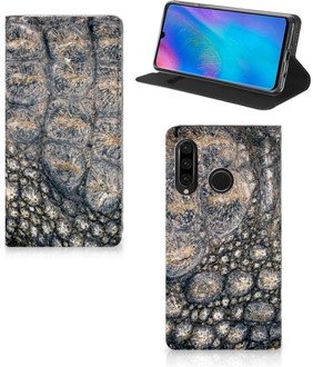 B2Ctelecom Huawei P30 Lite Uniek Standcase Hoesje Krokodillenprint