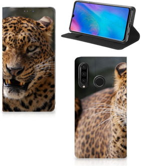 B2Ctelecom Huawei P30 Lite Uniek Standcase Hoesje Luipaard