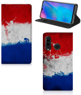 B2Ctelecom Huawei P30 Lite Uniek Standcase Hoesje Nederlandse Vlag