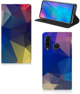 B2Ctelecom Huawei P30 Lite Uniek Standcase Hoesje Polygon Dark