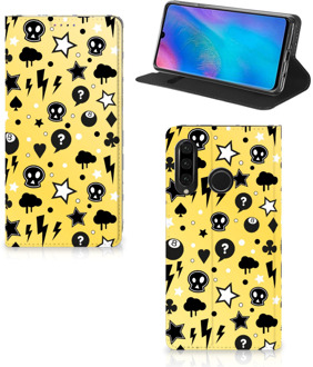 B2Ctelecom Huawei P30 Lite Uniek Standcase Hoesje Punk Yellow