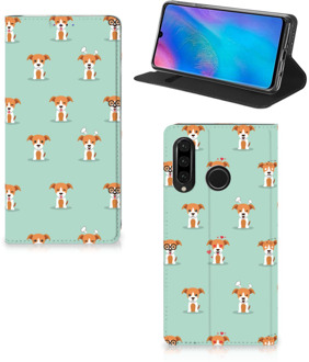 B2Ctelecom Huawei P30 Lite Uniek Standcase Hoesje Pups