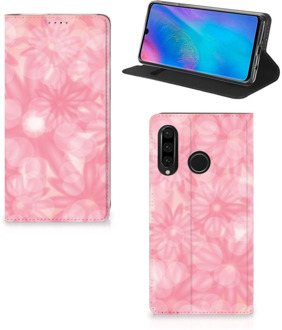 B2Ctelecom Huawei P30 Lite Uniek Standcase Hoesje Spring Flowers