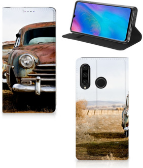 B2Ctelecom Huawei P30 Lite Uniek Standcase Hoesje Vintage Auto