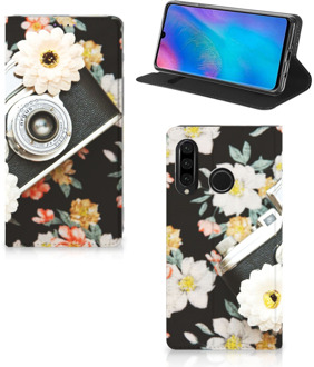 B2Ctelecom Huawei P30 Lite Uniek Standcase Hoesje Vintage Camera